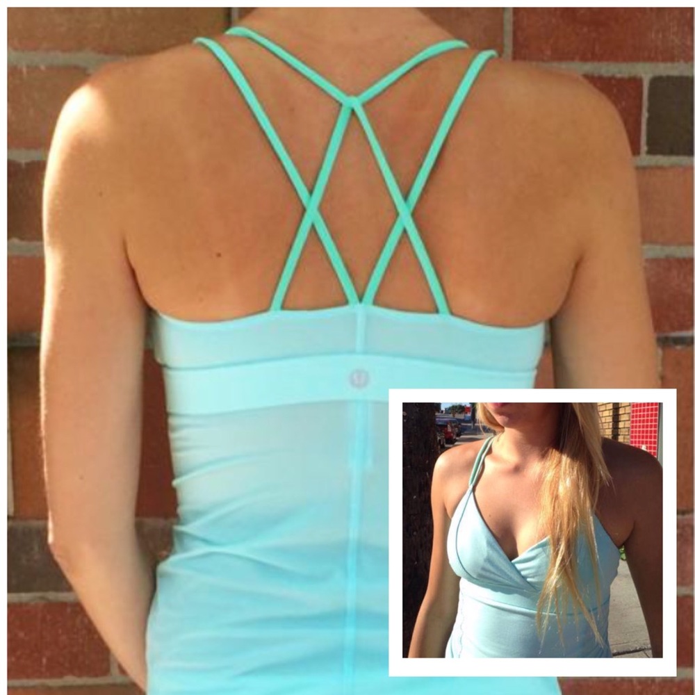 Lululemon Patience Tank, Aquamarine/Opal, EUC, 6
